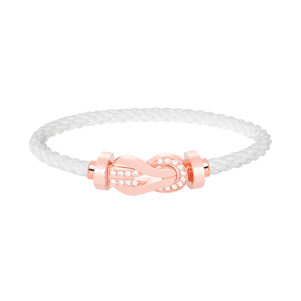 [Regalia jewelry]CHANCE LARGE 8 FIGURE BUCKLE HALF DIAMOND BRACELET ROSE GOLD