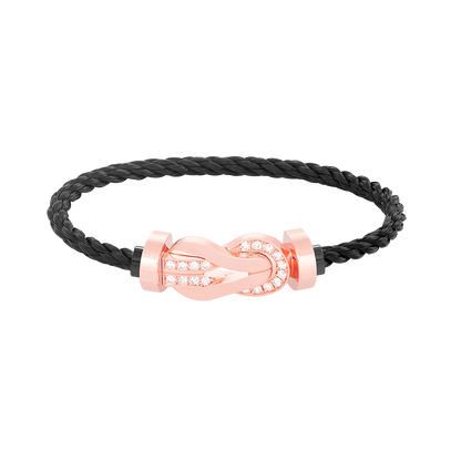 [Regalia jewelry]CHANCE LARGE 8 FIGURE BUCKLE HALF DIAMOND BRACELET ROSE GOLD