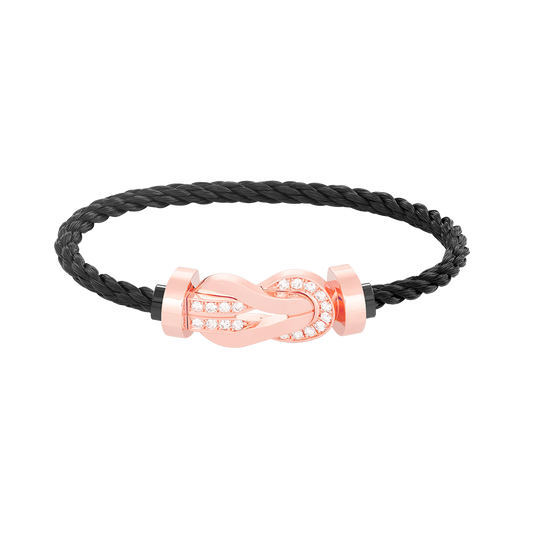 [Regalia jewelry]CHANCE LARGE 8 FIGURE BUCKLE HALF DIAMOND BRACELET ROSE GOLD