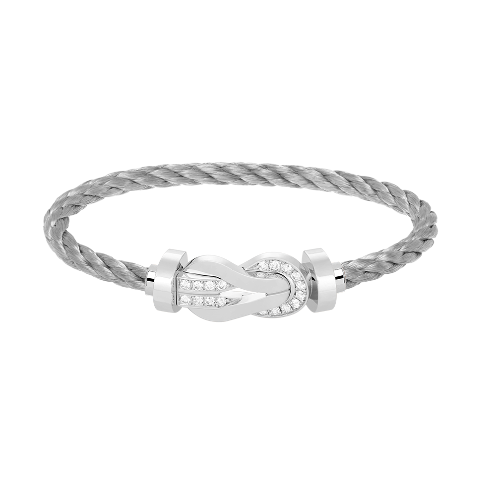 [Regalia jewelry]CHANCE LARGE 8 FIGURE BUCKLE HALF DIAMOND BRACELET SILVER