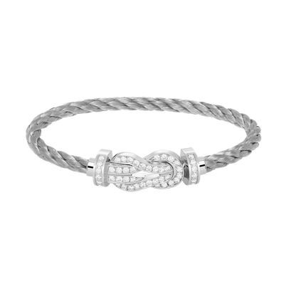 [Regalia jewelry]CHANCE LARGE 8 FIGURE BUCKLE FULL DIAMOND BRACELET SILVER