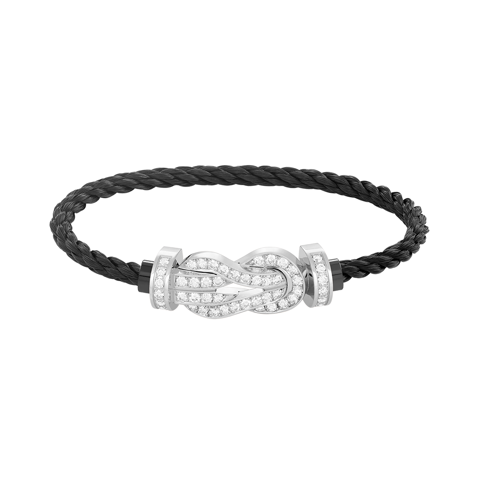 [Regalia jewelry]CHANCE LARGE 8 FIGURE BUCKLE FULL DIAMOND BRACELET SILVER