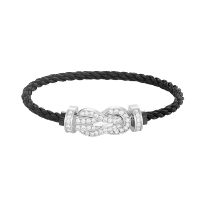 [Regalia jewelry]CHANCE LARGE 8 FIGURE BUCKLE FULL DIAMOND BRACELET SILVER
