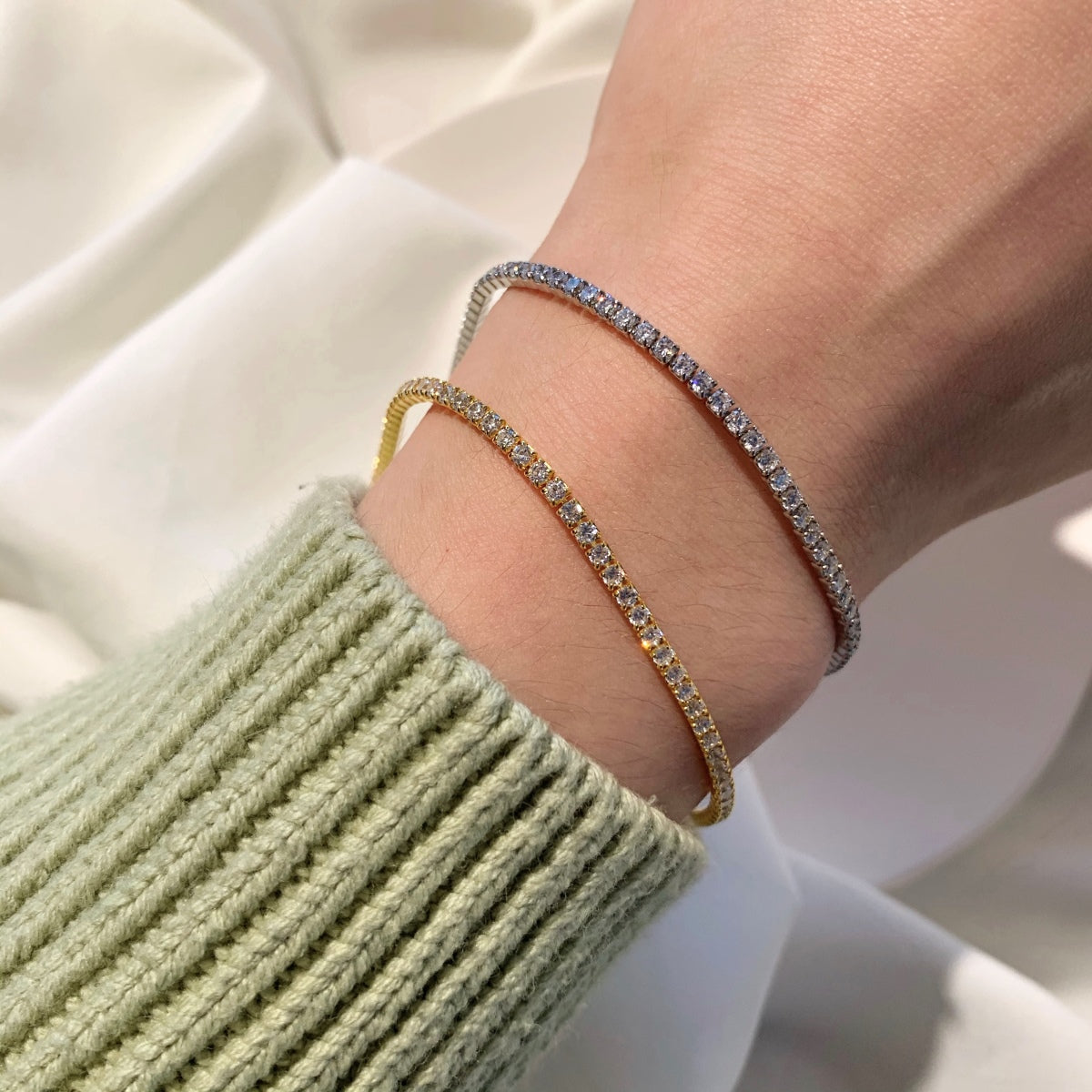 [Regalia jewelry]Radiant Shinning Princess Cut Tennis Bracelet