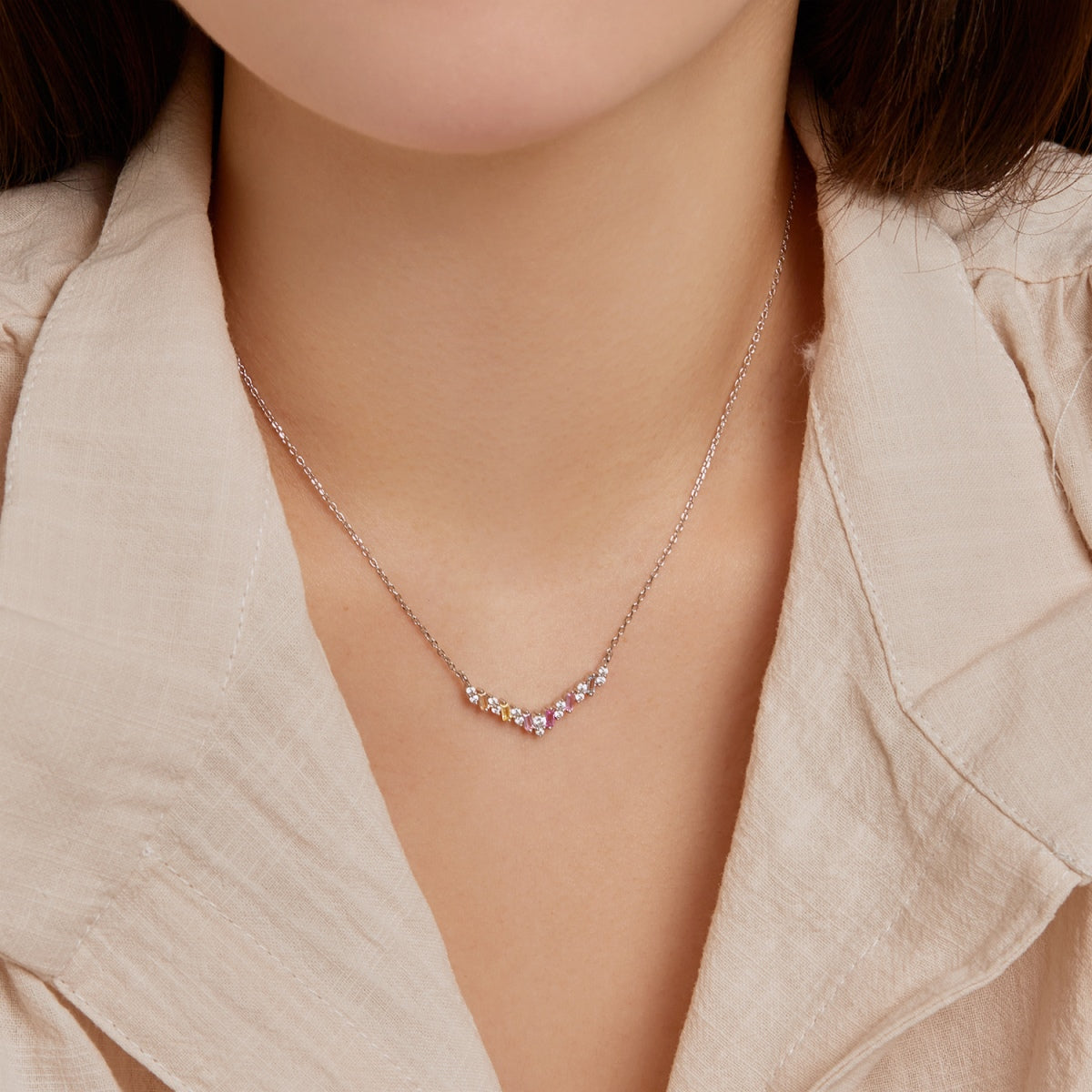 [Regalia jewelry]Dazzling Rainbow Necklace