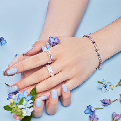 [Regalia jewelry]Dainty Kaleidoscopic Emerald Cut Daily Ring