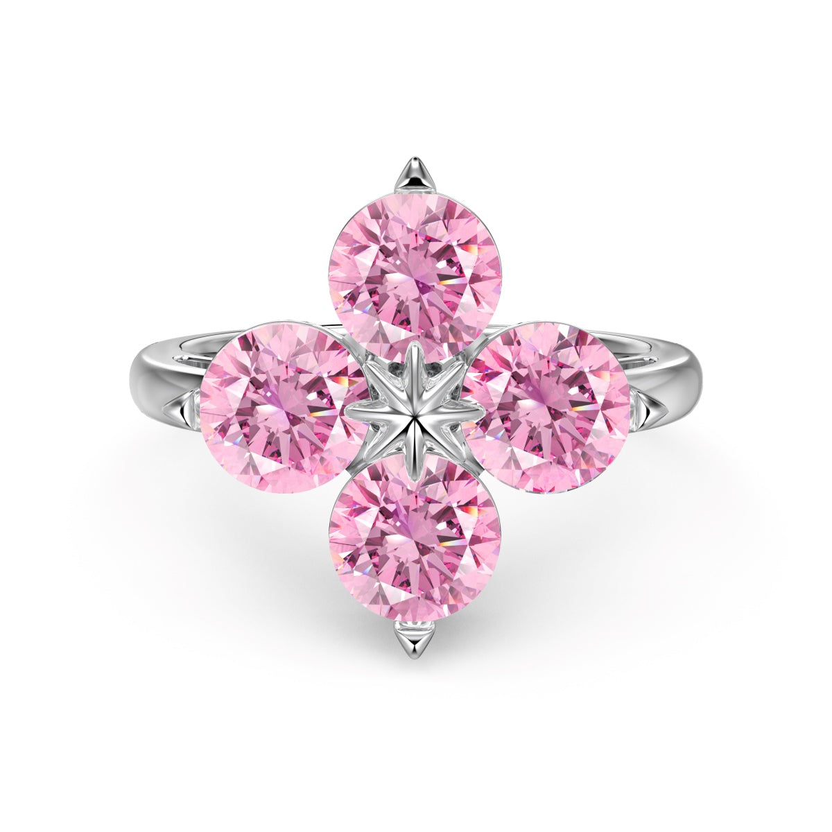 [Regalia jewelry]Four-Leaf Clover Eight-Pointed Star Ring