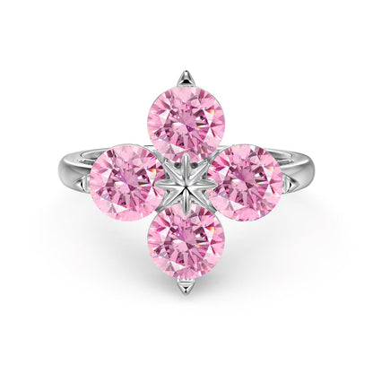 [Regalia jewelry]Four-Leaf Clover Eight-Pointed Star Ring
