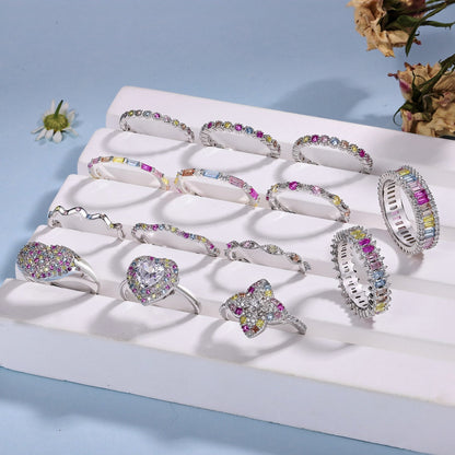 [Regalia jewelry]Dainty Colorful Round Cut Party Ring