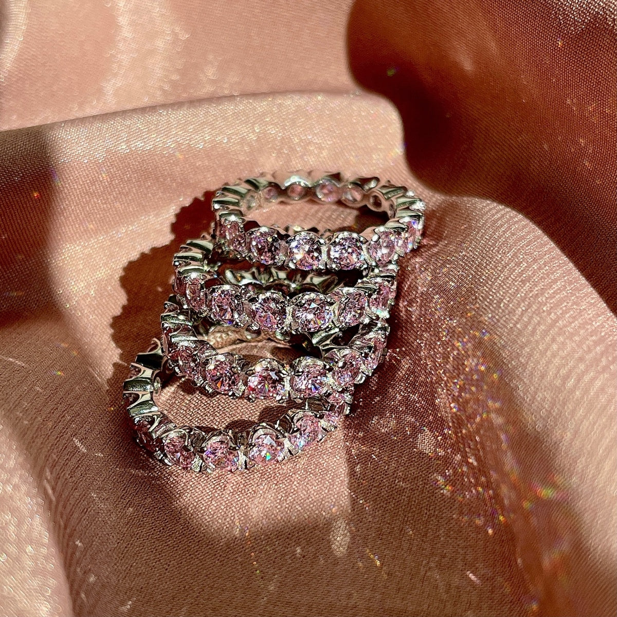 [Regalia jewelry]Eternity Round Cut Tennis Ring