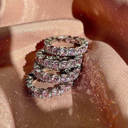 [Regalia jewelry]Eternity Round Cut Tennis Ring