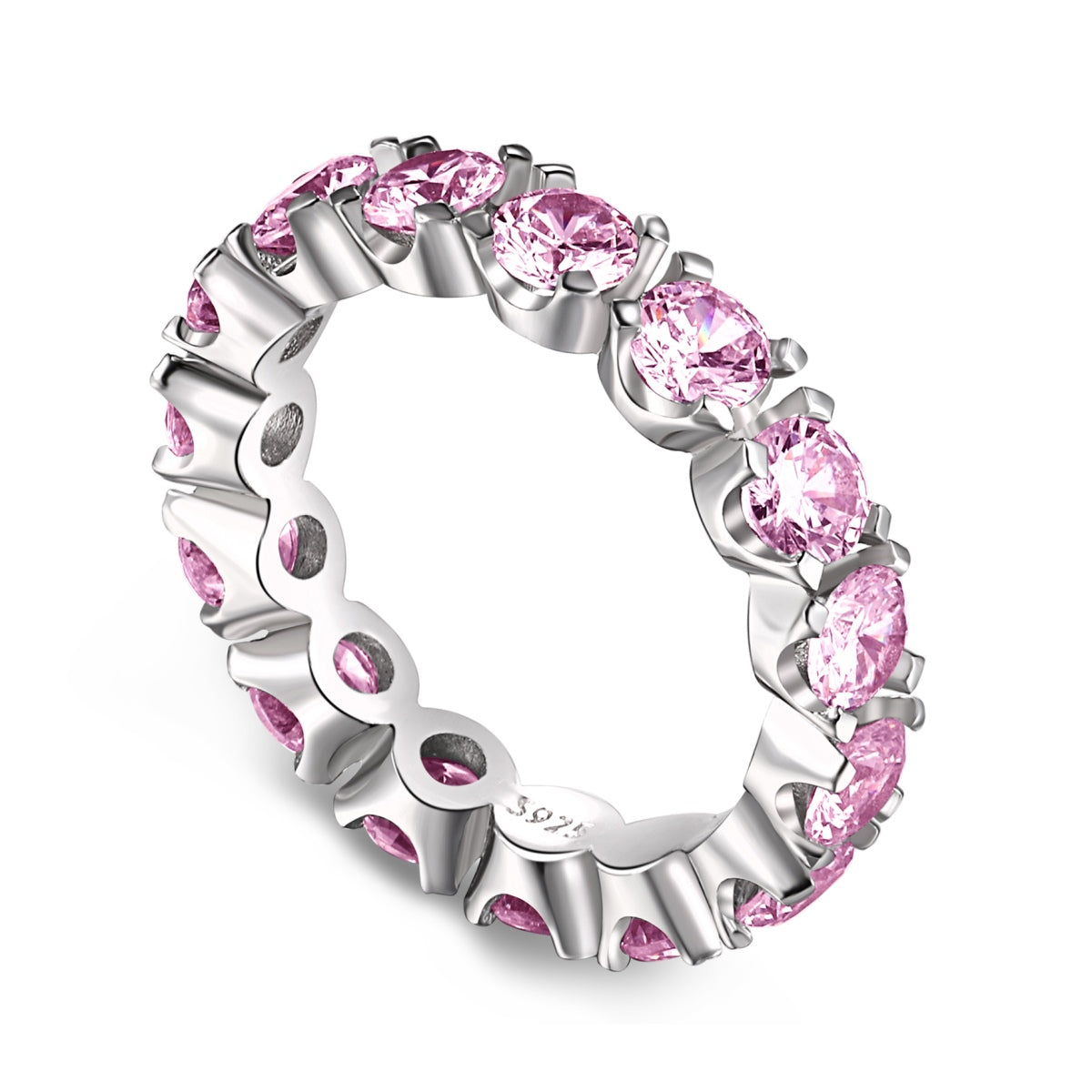 [Regalia jewelry]Eternity Round Cut Tennis Ring