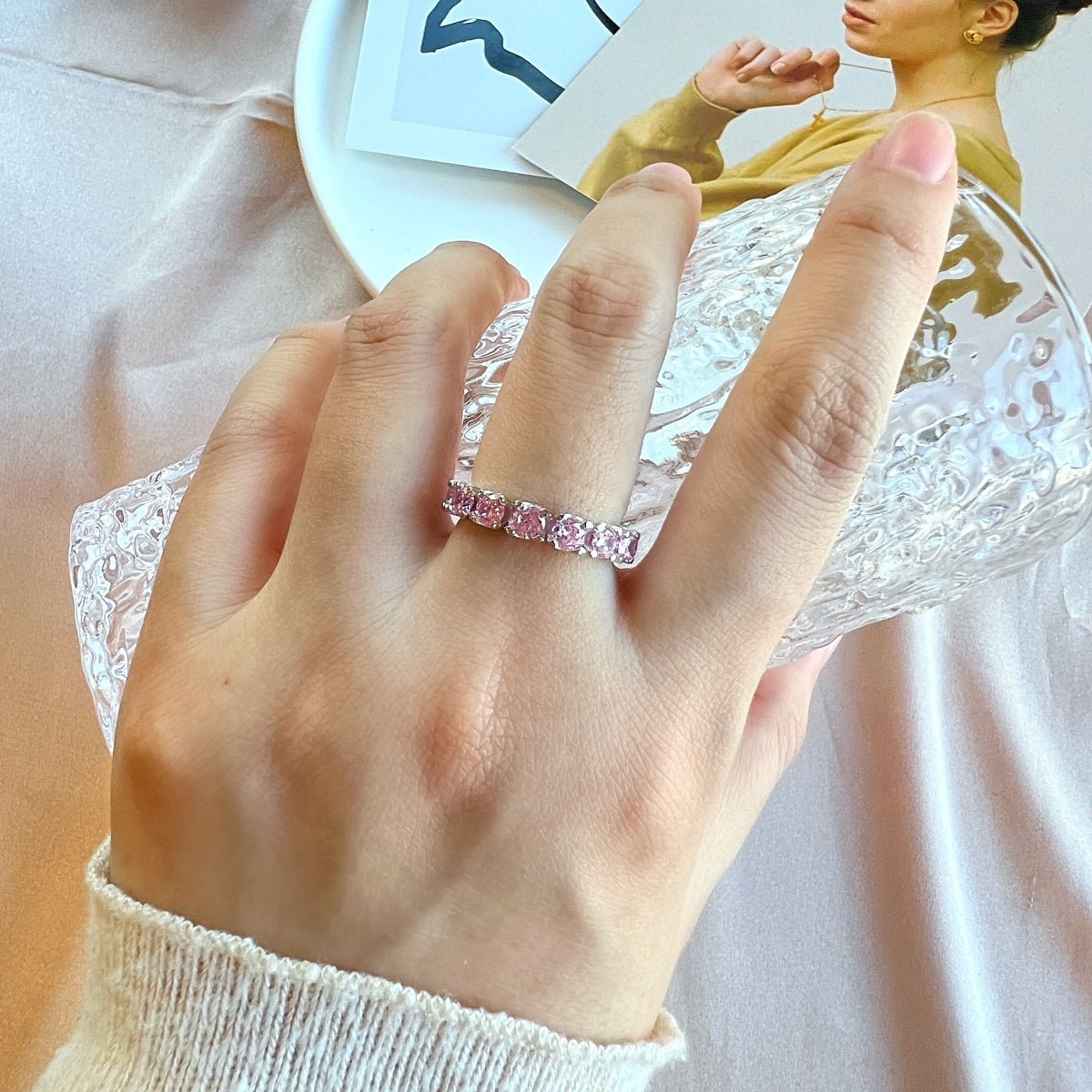 [Regalia jewelry]Eternity Round Cut Tennis Ring