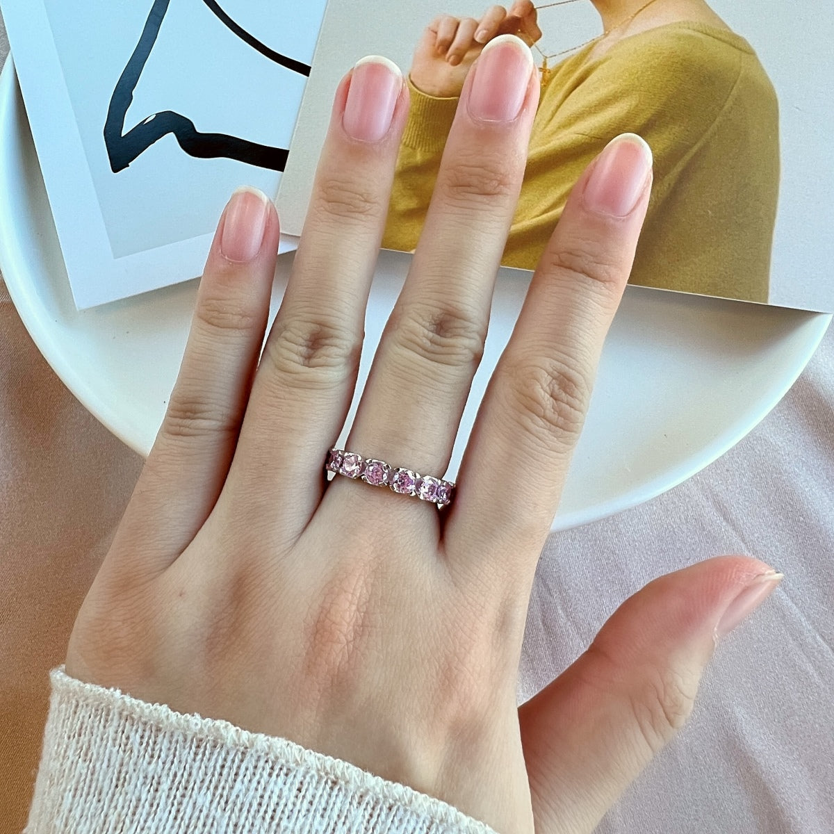 [Regalia jewelry]Eternity Round Cut Tennis Ring