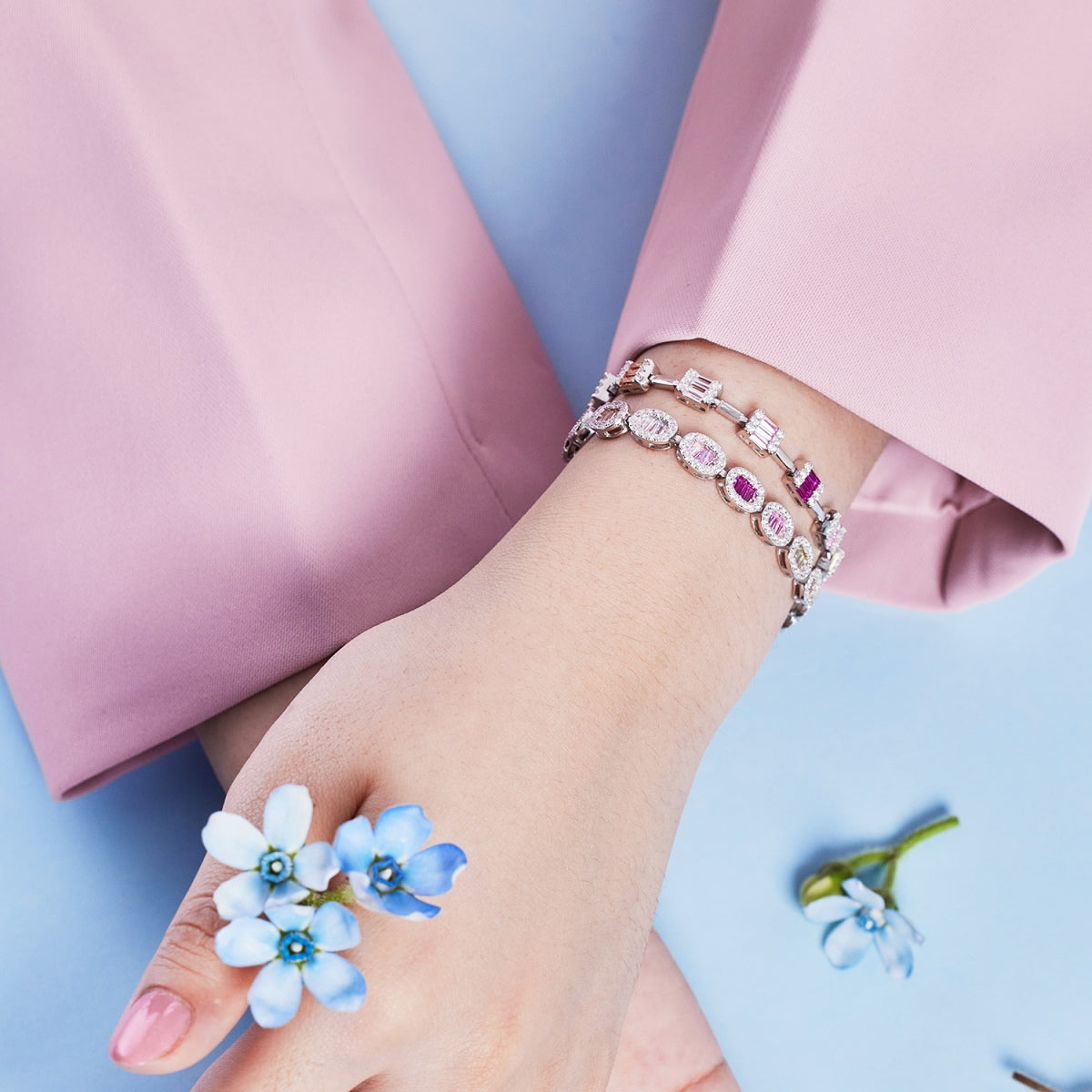 [Regalia jewelry]Dainty Charming Emerald Cut Daily Bracelet