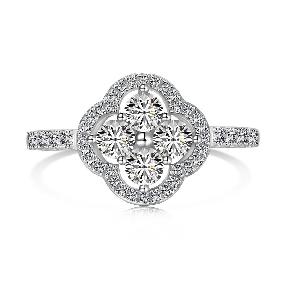 [Regalia jewelry]Four Leaf Clover Flower Design Ring