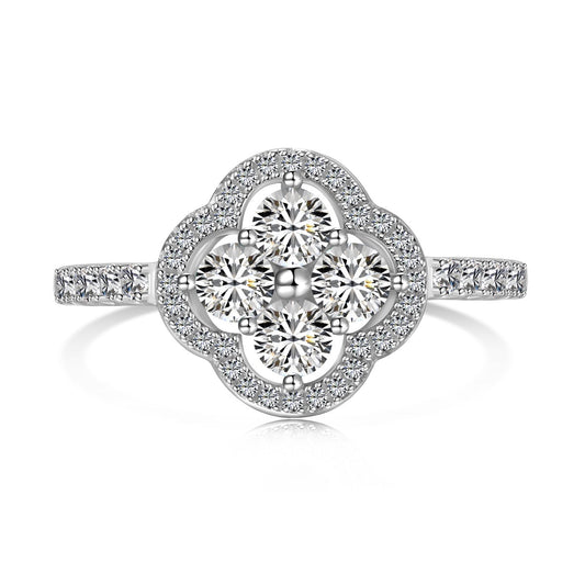 [Regalia jewelry]Four Leaf Clover Flower Design Ring