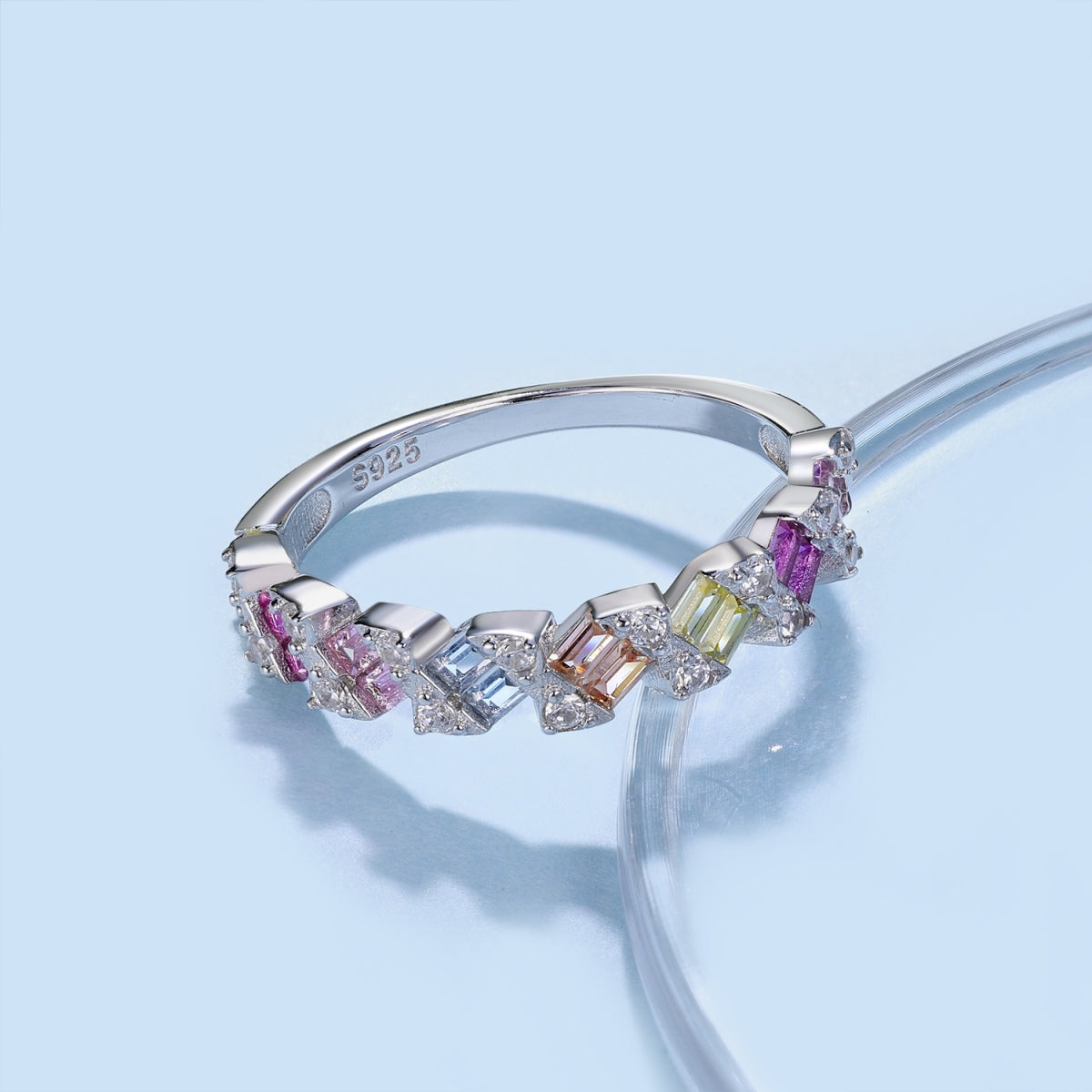 [Regalia jewelry]Delicate Vibrant Emerald Cut Daily Ring