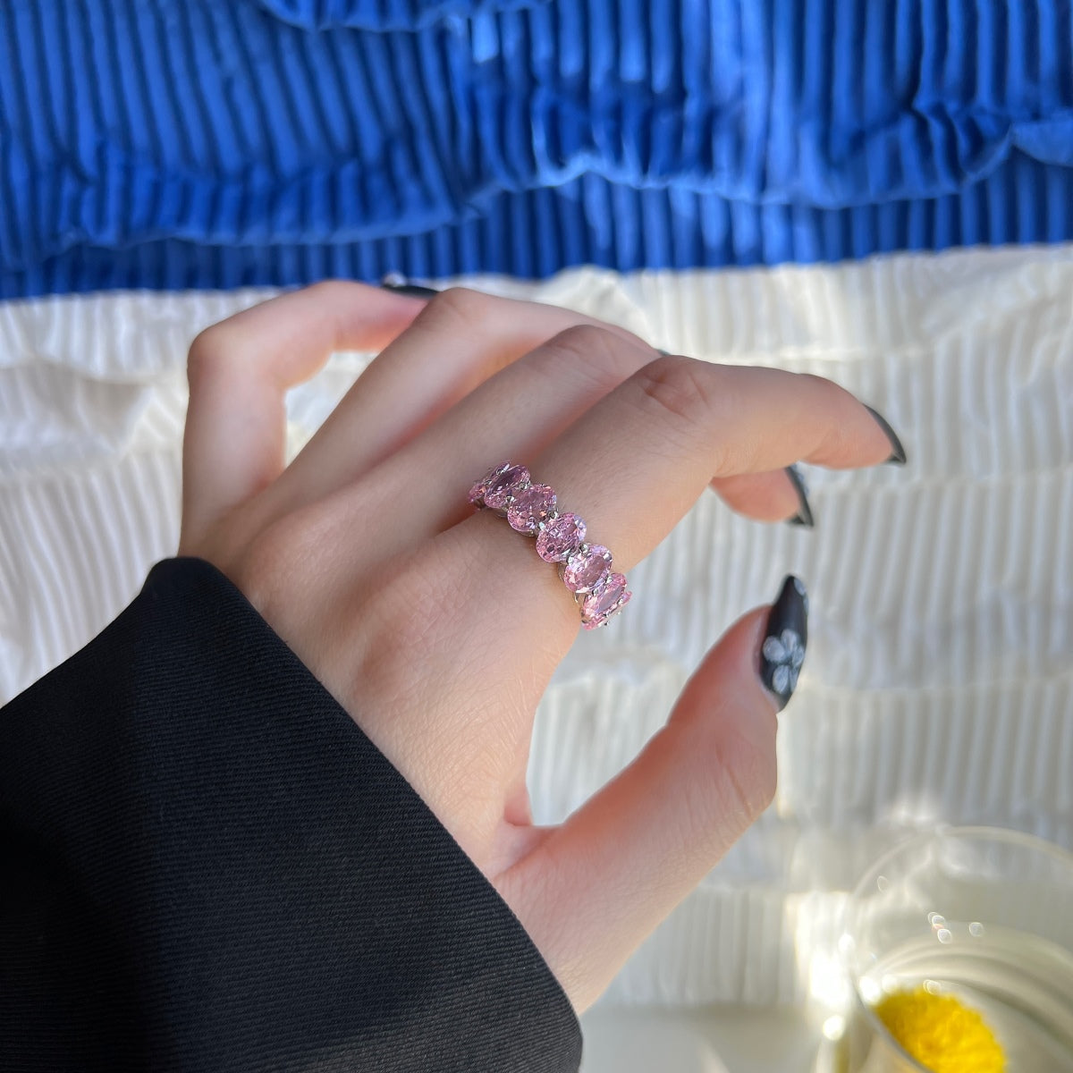 [Regalia jewelry]Dainty Elongated Cushion Cut Tennis Ring