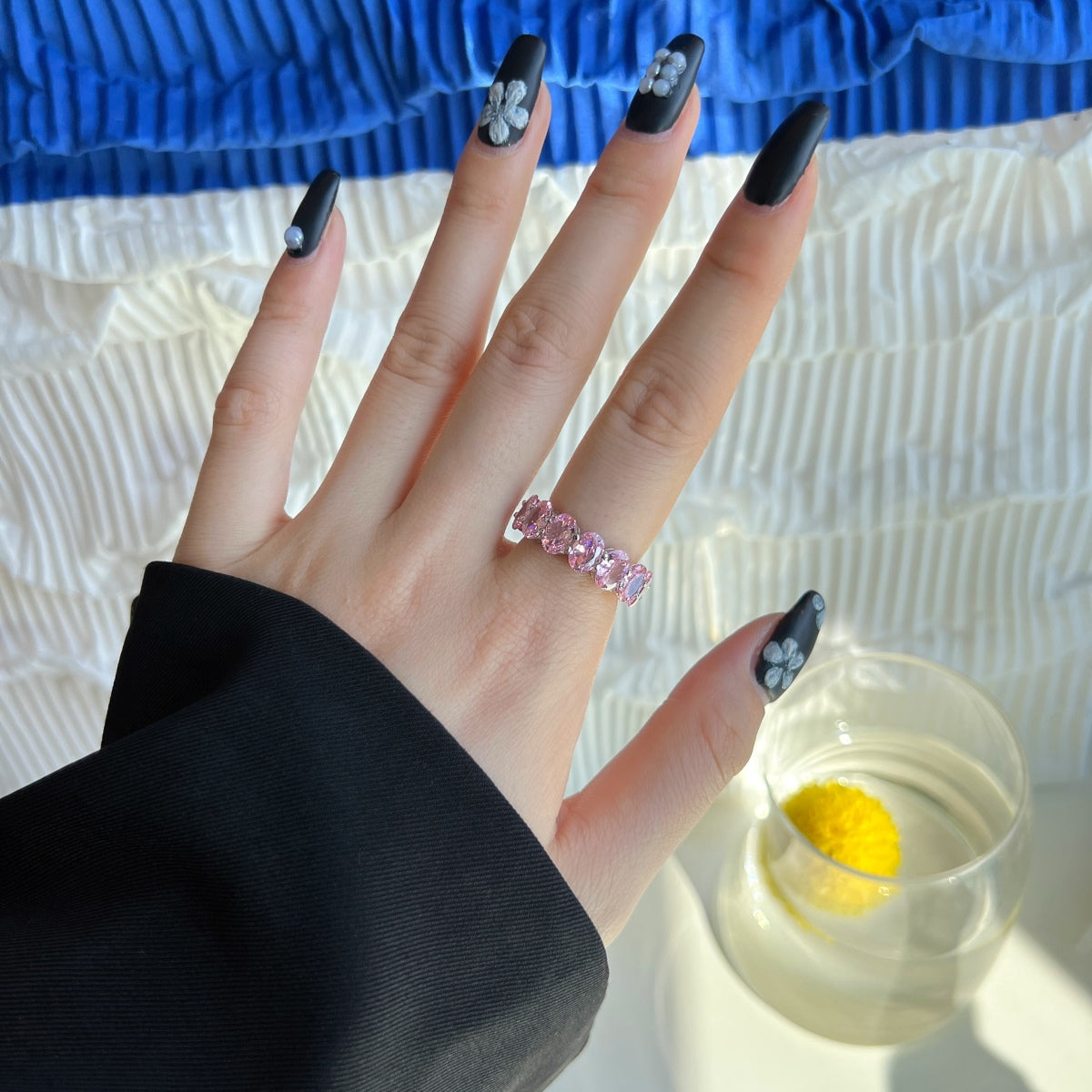 [Regalia jewelry]Dainty Elongated Cushion Cut Tennis Ring