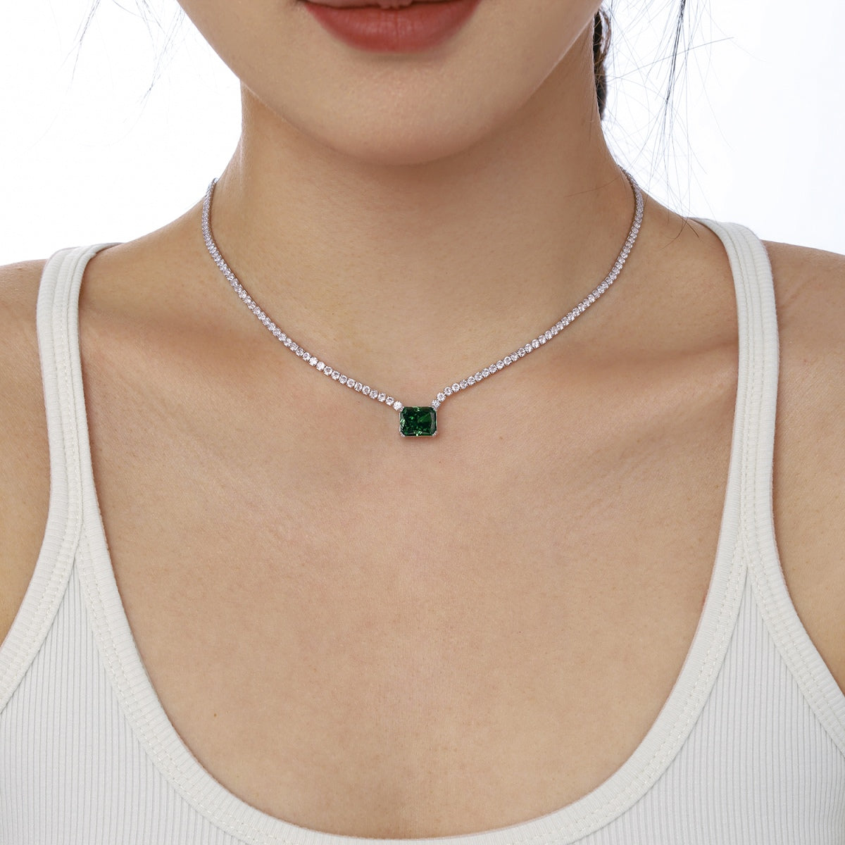 [Regalia jewelry]4.0 Carat Elegant Radiant Cut Necklace