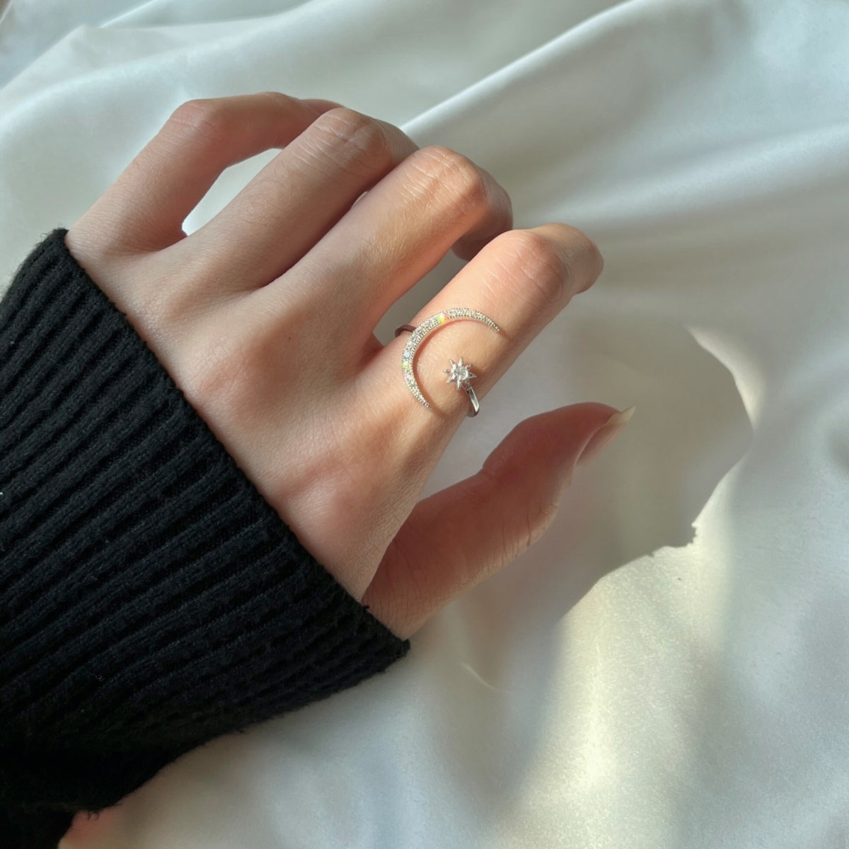 [Regalia jewelry]Eternity Moon & Star Ring
