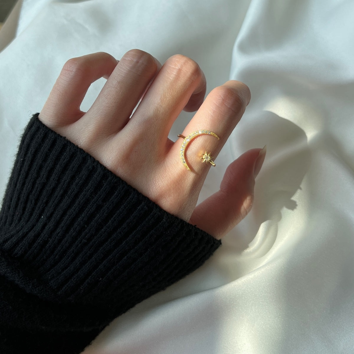 [Regalia jewelry]Eternity Moon & Star Ring