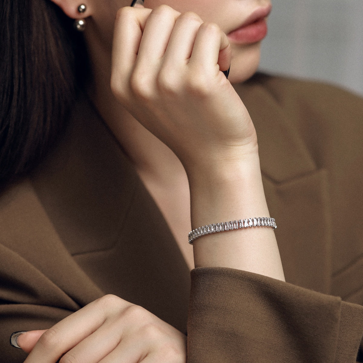 [Regalia jewelry]Exquisite Emerald Cut Daily Bracelet