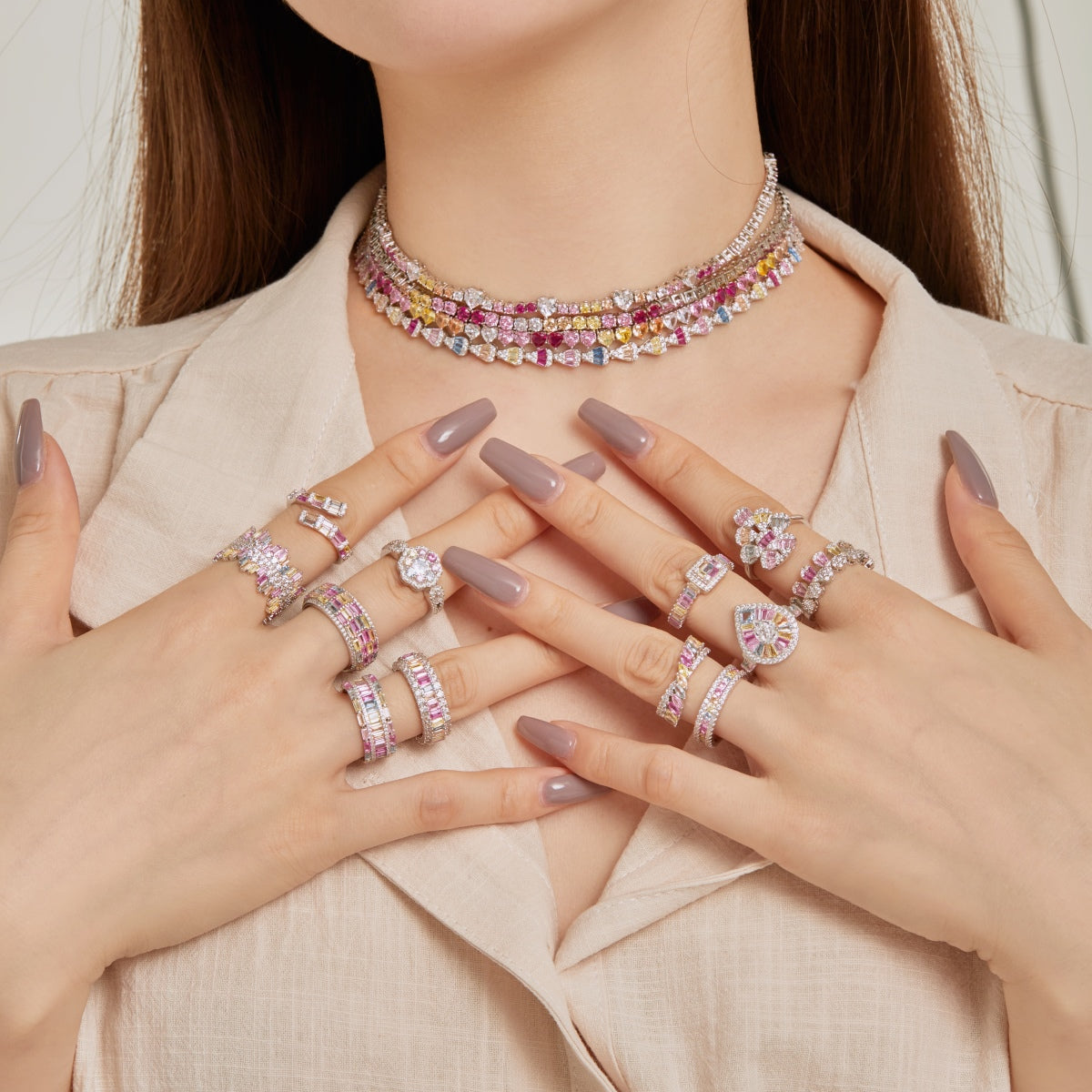[Regalia jewelry]Dainty Colorful Radiant Cut Daily Ring