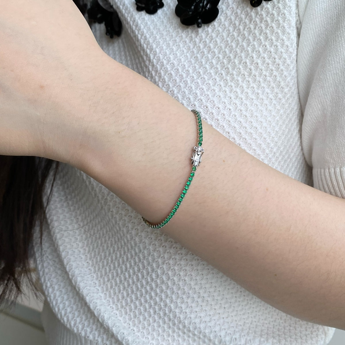 [Regalia jewelry]Dazzling Colorful Round Cut Daily Bracelet