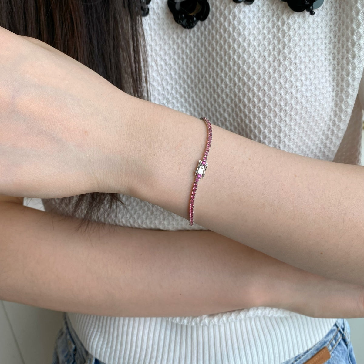 [Regalia jewelry]Dazzling Colorful Round Cut Daily Bracelet