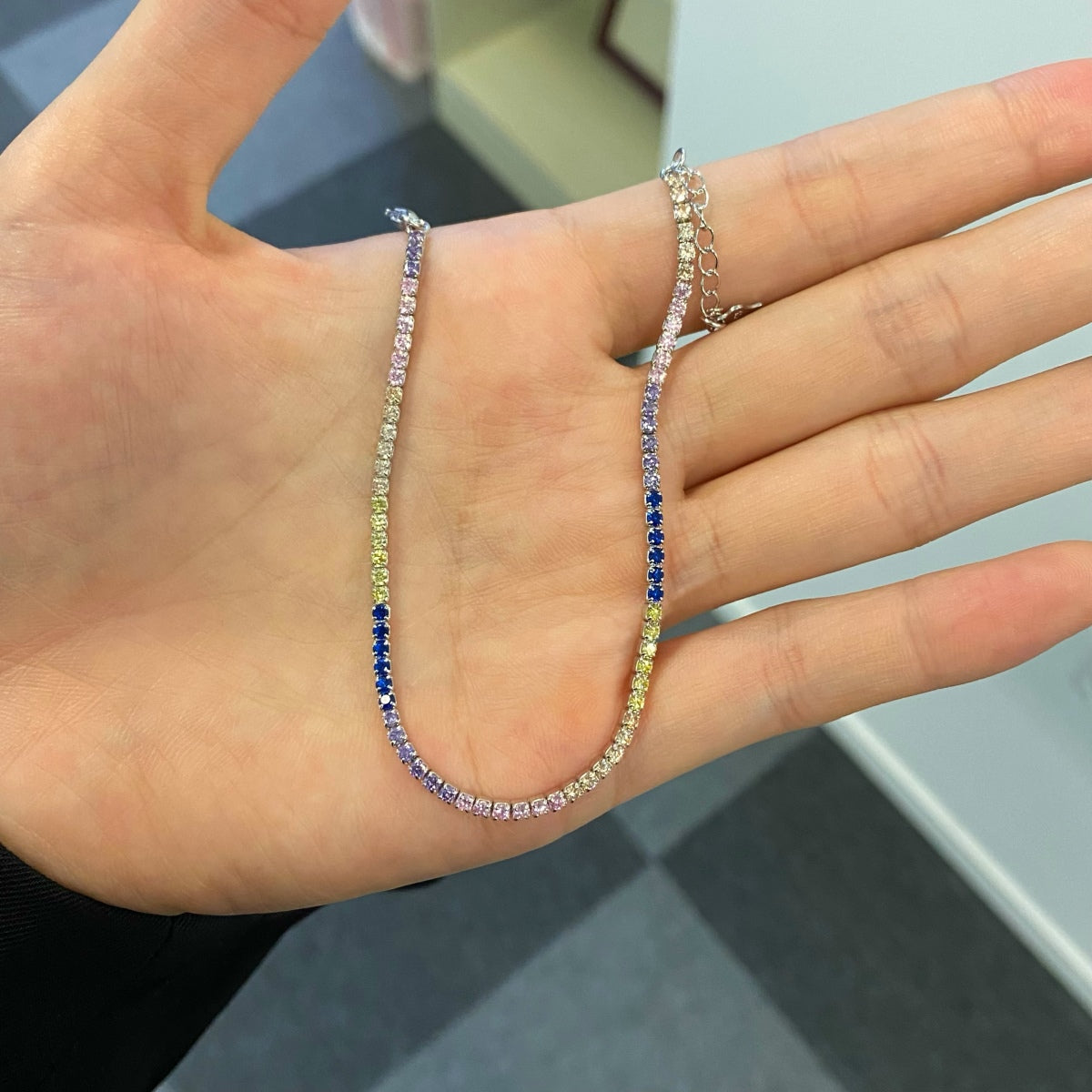 [Regalia jewelry]Radiant Shinning Princess Cut Tennis Bracelet