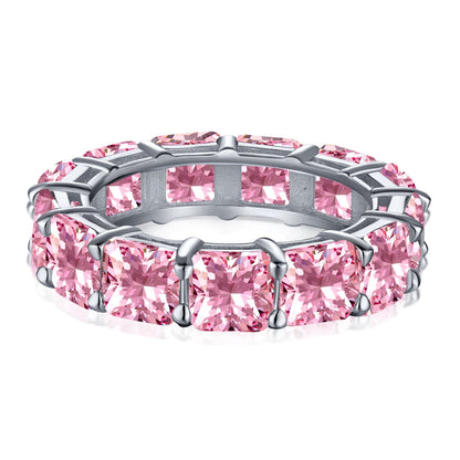 [Regalia jewelry]Elegant Princess Cut Tennis Ring