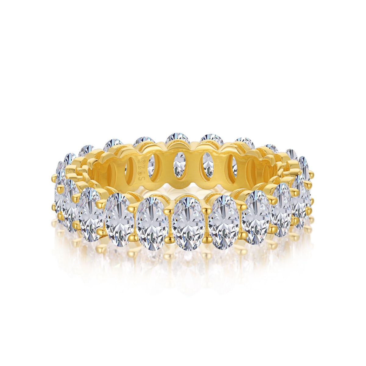 [Regalia jewelry]Ornate Oval Cut Tennis Ring