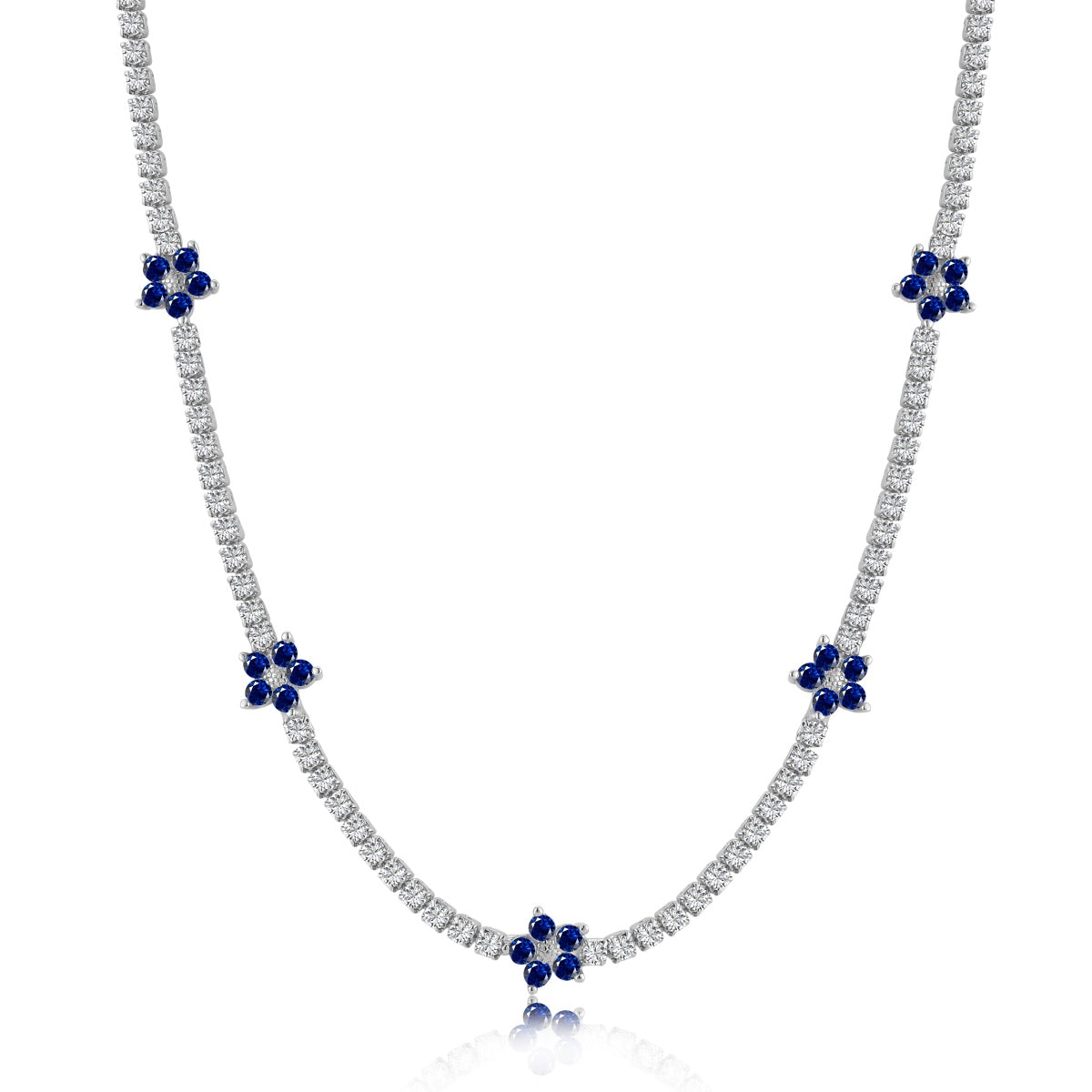 [Regalia jewelry]Luxurious Colorful Flower Tennis Necklace