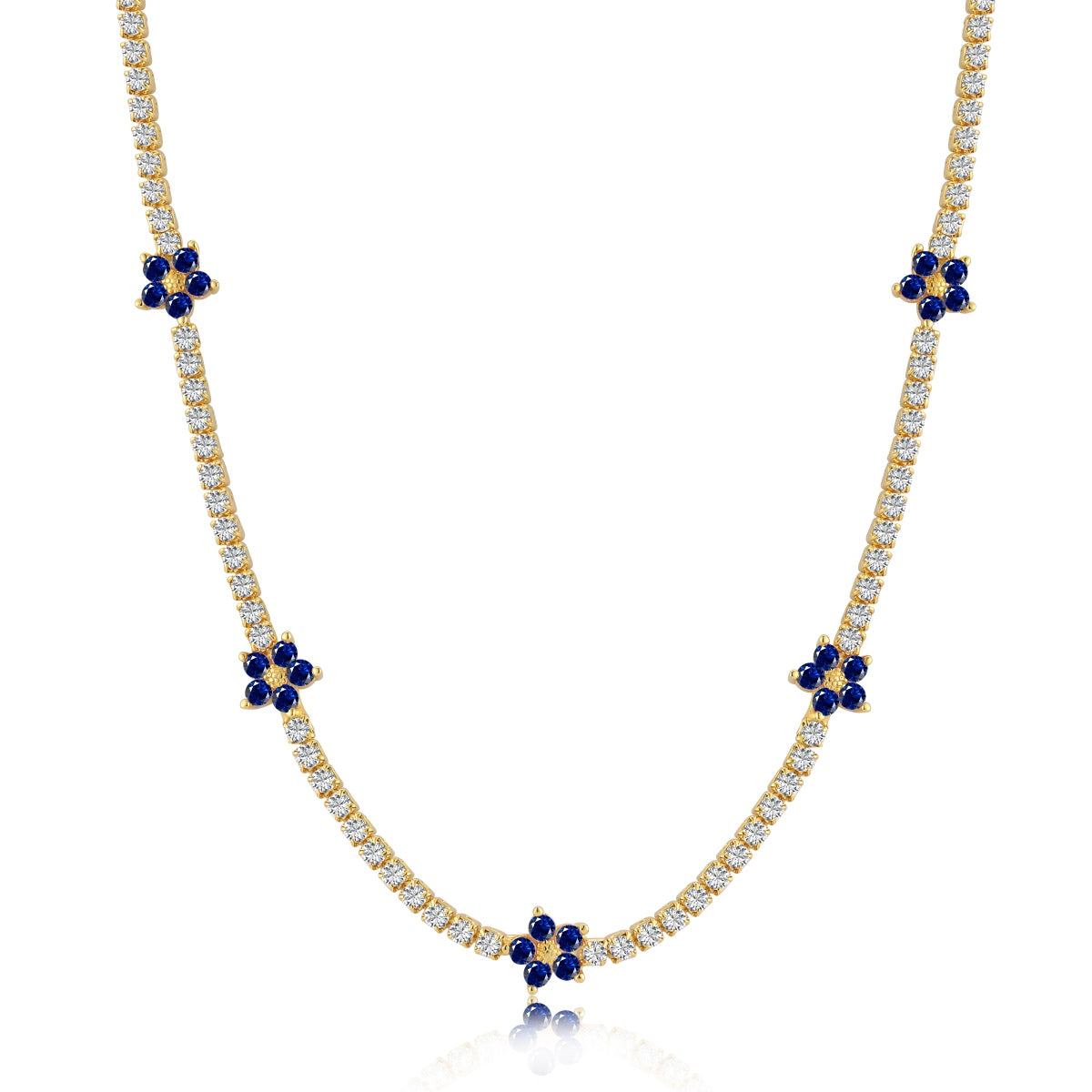 [Regalia jewelry]Luxurious Colorful Flower Tennis Necklace