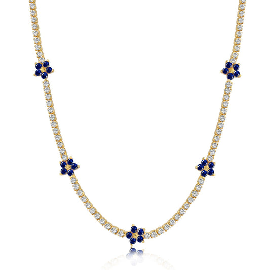 [Regalia jewelry]Luxurious Colorful Flower Tennis Necklace
