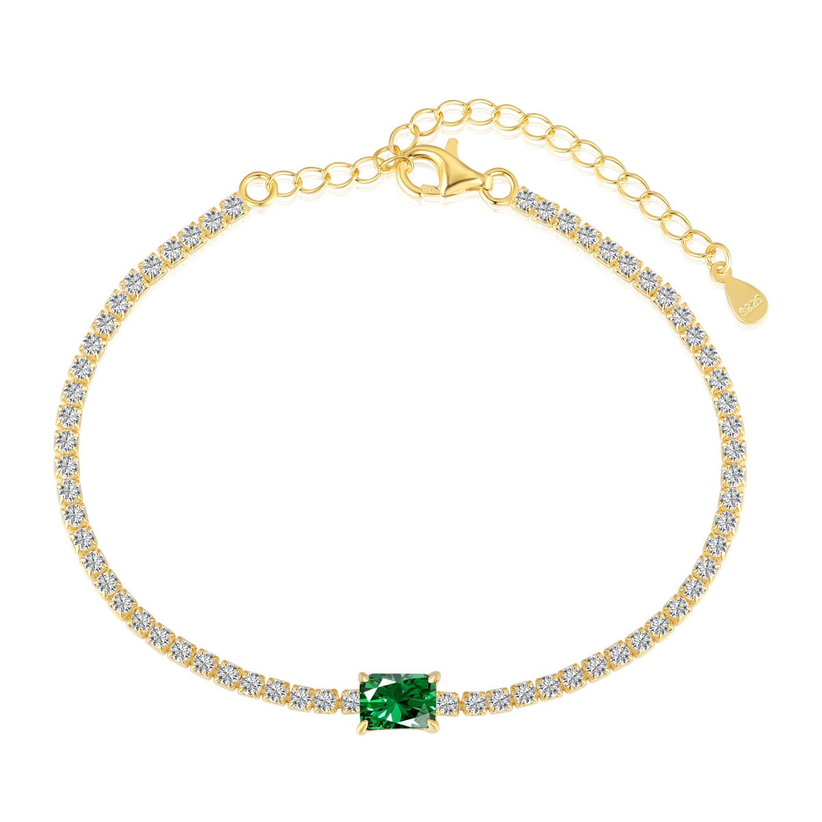 [Regalia jewelry]1.0 Carat Unique Emerald Cut Banquet Bracelet