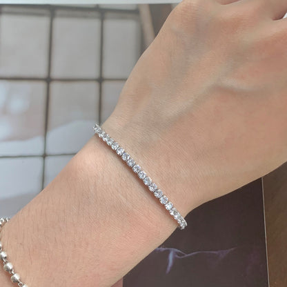 [Regalia jewelry]Sparkling Round Cut Daily Bracelet