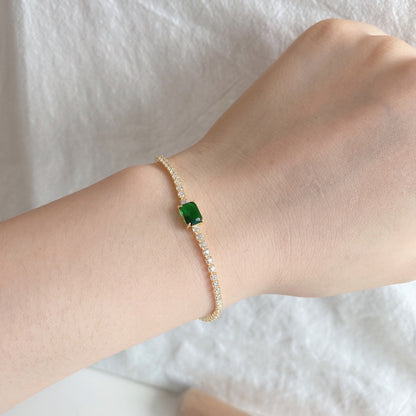 [Regalia jewelry]1.0 Carat Unique Emerald Cut Banquet Bracelet