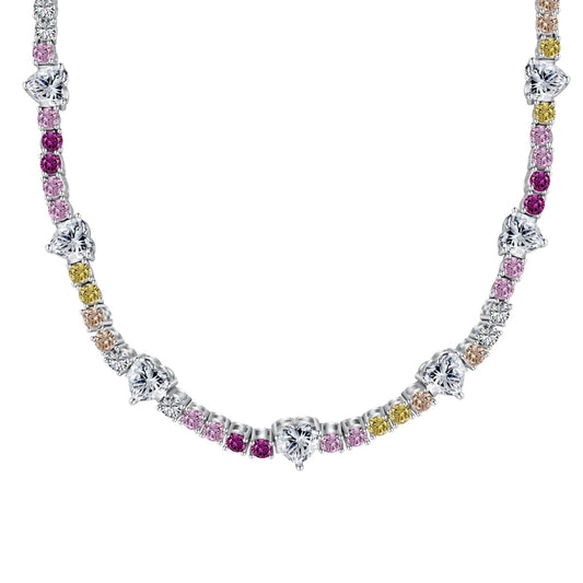 [Regalia jewelry]Delicate Colorful Rainbow Tennis Chain