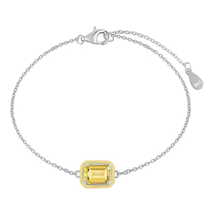 [Regalia jewelry]2.0 Carat Sparkling Colorful Emerald Cut Daily Bracelet
