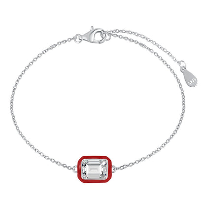 [Regalia jewelry]2.0 Carat Sparkling Colorful Emerald Cut Daily Bracelet