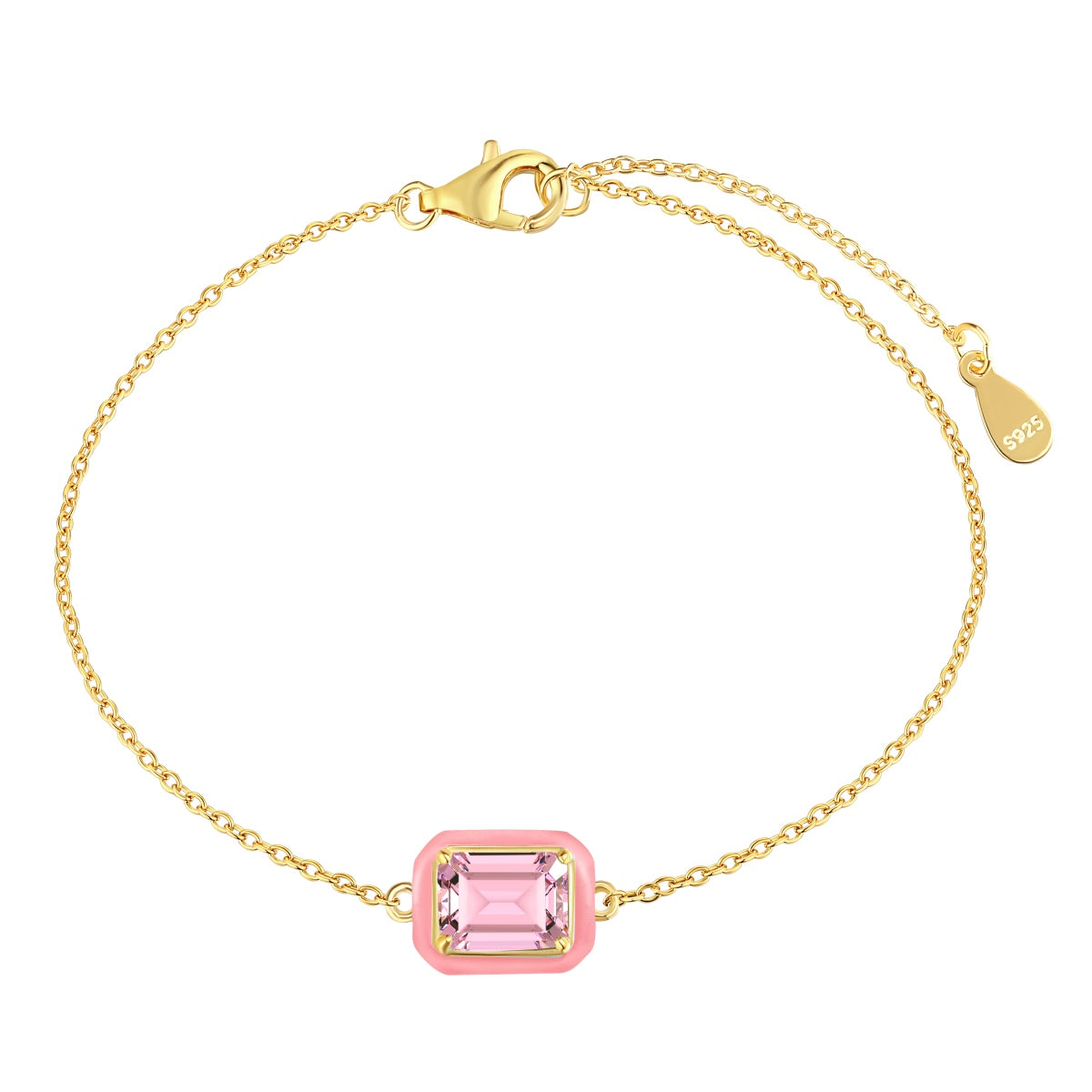 [Regalia jewelry]2.0 Carat Sparkling Colorful Emerald Cut Daily Bracelet