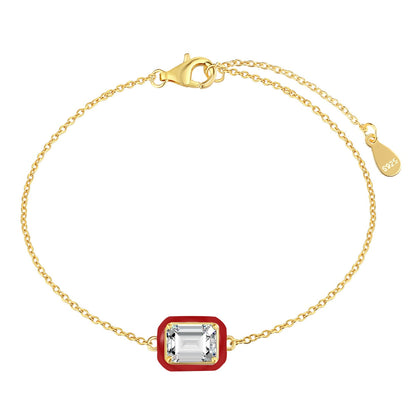 [Regalia jewelry]2.0 Carat Sparkling Colorful Emerald Cut Daily Bracelet