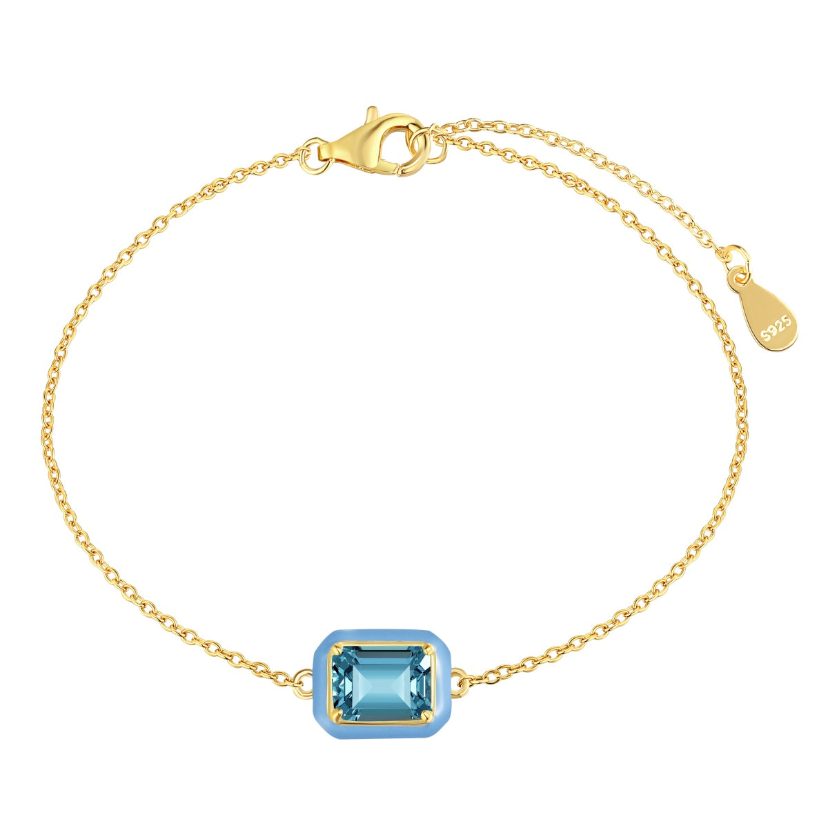 [Regalia jewelry]2.0 Carat Sparkling Colorful Emerald Cut Daily Bracelet