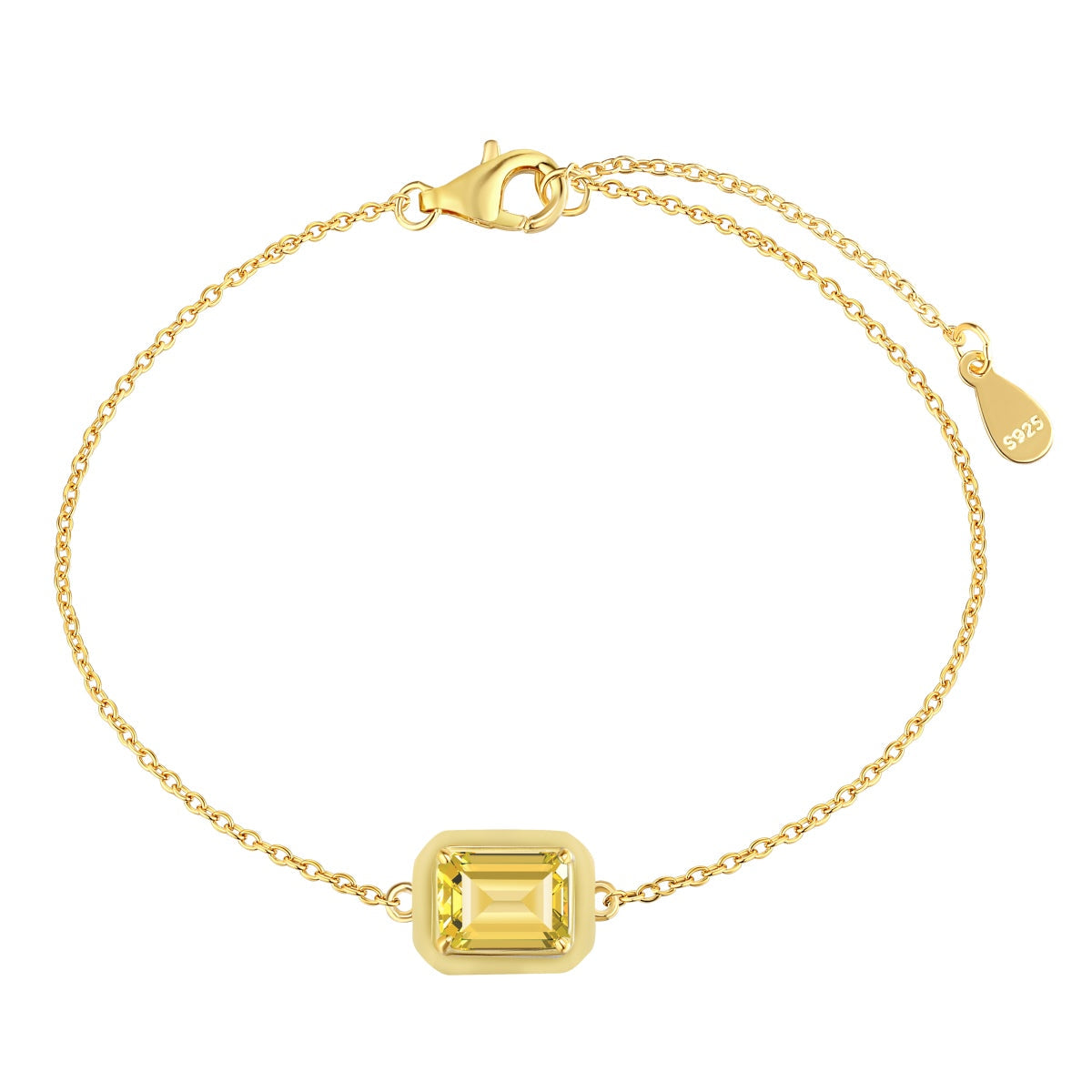 [Regalia jewelry]2.0 Carat Sparkling Colorful Emerald Cut Daily Bracelet