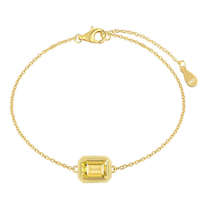 [Regalia jewelry]2.0 Carat Sparkling Colorful Emerald Cut Daily Bracelet