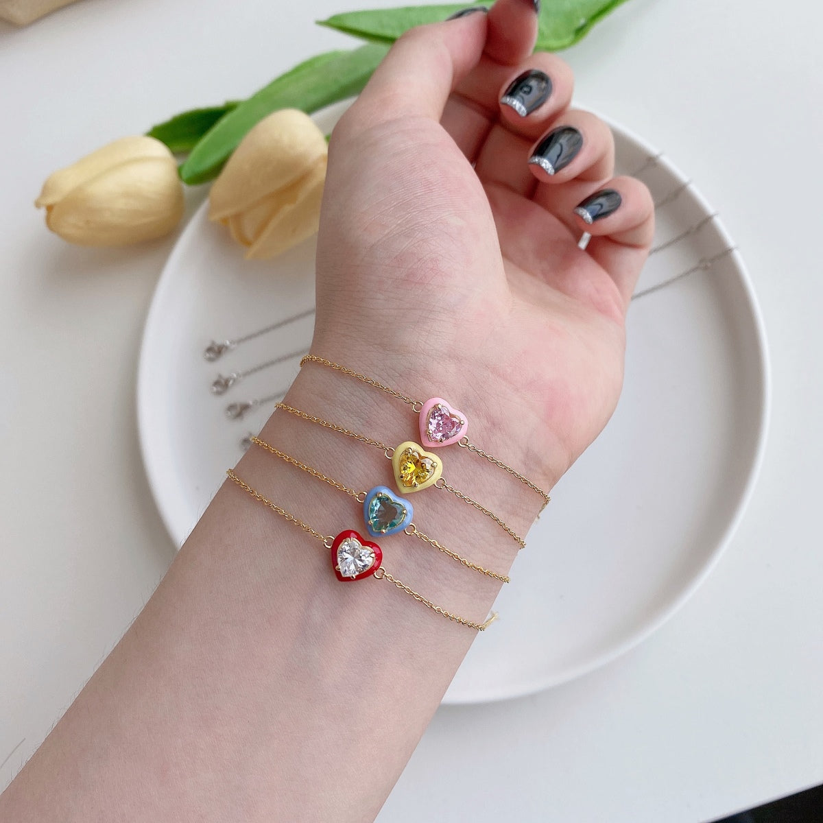 [Regalia jewelry]Sparkling Romantic Heart Shape Lover Bracelet