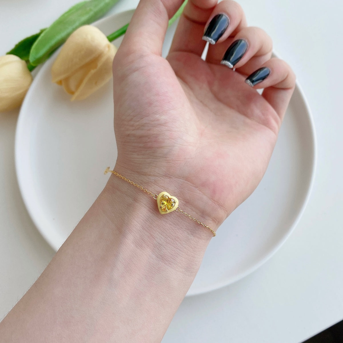 [Regalia jewelry]Sparkling Romantic Heart Shape Lover Bracelet
